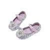 Zapatos para Niñas Zapatos de Princesa de Cuero con Cristales para Niños 2026 Nuevo Primavera Elsa Zapatos Individuales de Suela Suave para Niñas Pequeñas