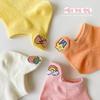 1024 Calcetines Infantiles al por Mayor Productos de Algodón Zhuoshang Primavera y Verano 2024 Calcetines para Niñas con Bordado Arcoíris Calcetines de Algodón Peinado para Niños