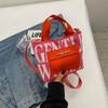 Tailandia Dama Estampado de Letras Bolso Tote de Lona Bloque de Color Bolso de Hombro Casual de Moda Versátil