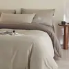 Nova coleção outono e inverno: Conjunto de cama de quatro peças liso, 100% algodão, 100 fios, escovado, incluindo um lençol com elástico, uma capa de edredom e um conjunto de lençóis de três peças, todos feitos de algodão puro de grau A