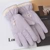 Guantes Gruesos con Forro Polar Estilo Chino para Mujer Invierno Exterior a Prueba de Frío Cálidos Táctiles Viaje Foto Esquí Montar