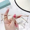 TR8912 Montura redonda pequeña de moda coreana TR90, espejo plano liviano para hombres y mujeres, montura de gafas para teléfono móvil retro anti-luz azul