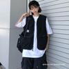 Chaleco sin mangas de tendencia estilo coreano, funcional, multibolsillos, estilo japonés, marca de streetwear, chaleco estilo callejero, chaqueta de trabajo para hombre