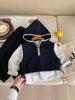 Conjunto de Roupas Infantis 2026 Outono Novo Estilo Coreano Colete da Moda para Meninos e Meninas Jovens Conjunto Casual de Três Peças para Primavera e Outono