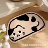 Alfombra de Piso Tipo Cachemir de Dibujos Animados Amigable con la Piel, Alfombrilla Antideslizante para Bañera de Animales Lindos, Alfombrilla para Pies Absorbente de Agua y Resistente al Frío para Baño de Fácil Cuidado