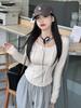 Camiseta Base Corta para Otoño e Invierno para Mujer, Forrada de Polar y Engrosada, Terciopelo Alemán, Hombro Normal, Camiseta de Manga Larga, Top Ajustado, Ropa de Abrigo, Ropa de Otoño
