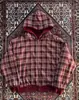 Al por mayor transfronterizo europeo y americano sudadera personalizada de cuadros retro americano con cremallera de doble cara para otoño e invierno al por mayor en rojo y azul marino