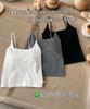 Camisola Pura Pasión Chica Atrevida Cuello Cuadrado Fruncida Antiexposición Cómoda Ajuste Delgado Camisola de Punto Denim 8740