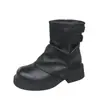Botines de Suela Gruesa Color Melanoid para Mujer 2026 Otoño Nuevo Estilo Estilo Británico Dr. Botas Martens Pantalón Pierna Única Botas Individuales Botas de Plataforma Retro