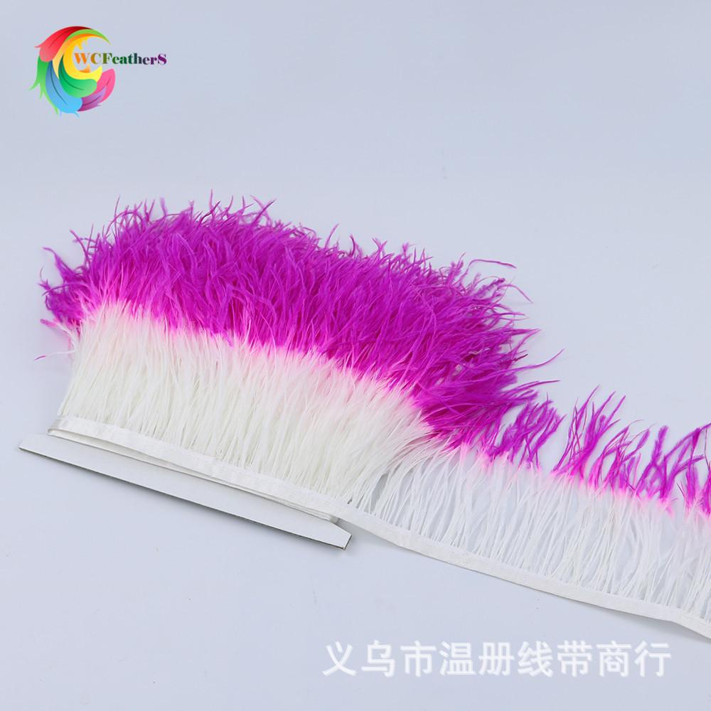 3 white and rose ostrich trims