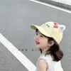 Gorra de Béisbol Amarilla Crema con Orejas de Gato~Gorra de Béisbol Kt Cat para Niñas Primavera y Otoño Sombrero de Sol con Protección Solar para Niños Verano