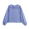 Ropa Europea y Americana Transfronteriza Aliexpress Popular Camisa Decorativa a Cuadros Pequeños en Capas