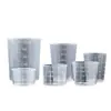 Taza medidora pequeña de plástico con marcas de escala en mililitros para uso doméstico, Taza medidora pequeña para bebé con tapa, Contenedor 5ml 10ml 50ml 100ml
