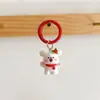 Desenho de Linha 3D de Cachorro de Natal Desenho Animado Chaveiro Pingente Decoração de Bolsa Fofa Acessório Presente de Natal para Estudante