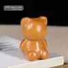 Ornamento de Mesa Urso dos Desejos Esculpido em Sândalo Verde Urso Sem Rosto de Sândalo Pingente de Carro DIY Artesanato Cultural de Madeira