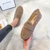 Amazon Zapatos Mocasín de Lana de Cordero Otoño e Invierno para Mujer, Calzado de Exterior, Forrados de Felpa, Zapatos Planos de Algodón Cálidos, Talla Grande Zapatos Peludos de Suela Blanda