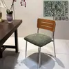 Cadeira de Jantar Vintage Bauhaus Cuidadosamente Selecionada, Cadeira Simples e Luxuosa para Lazer com Encosto, Cadeira Laisi para Uso Doméstico, Cadeira Estofada em Tecido de Madeira Maciça