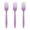 Set Desechable de Cuchillo, Tenedor y Cuchara para Suministros de Fiesta de Cumpleaños, Tenedor para Pastel, Cuchillo de Plástico de Color Sólido, Ecológico y Biodegradable