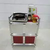 Armário Simples, Aparador, Armário de Cozinha, Sem Ferrugem, Liga de Alumínio Multifuncional Armazenamento Armário de Chá, Armário de Vinho