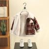 8832 Casaco Infantil de Pelo Integrado Outono e Inverno 2026 Novo Estilo Roupa de Inverno em Lã Estilo Coreano para Meninos Casaco de Lã Xadrez