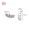 F136/G23 Aleación de Titanio Arco Sonrisa Cinco Diamantes Clavo de Hueso de Oreja Aguja de Perforación Joyería Clavo de Hueso de Oreja Humana Clavo de Labio Clavo de Ombligo Venta al por Mayor