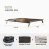 Cama Ecológica de Acero al Carbono Sin Formaldehído, Sin Cabecero, Estilo Minimalista Italiano, Estructura de Cama Moderna Simple Sin Respaldo para Dormitorio Principal