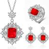 Tiktok venda imperdível diamante artificial esmeralda citrino em forma de flor anel brincos pingente cadeia de luxo colorido terno do tesouro
