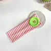 Diadema de Estilo Dulce-Cool de Venta Caliente Europea y Americana con Estampado de Rayas de Bloques de Color, Moda Elástica con Botón Grande, Hecho a Mano de Nicho