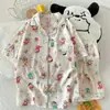 2024 Nuevo Pijama de Algodón Nube para Mujer Verano Manga Corta Shorts Dulce Lindo Dibujos Animados Ropa de Casa para Dama traje