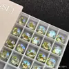 Shine Shi Jia 8MM Diamante Nu Hua Zi Joia Cristal Manicure Hua Zi Furo da Orelha Unha da Orelha Brincos Hua Zi Personalizados