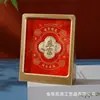 Marco de Fotos 3D con Lámina Dorada Atrae Riqueza Adorno de Escritorio Calabaza Dios de la Riqueza Bolsa de la Suerte Decoración de Escritorio Souvenir de Inauguración Reunión Anual Regalo