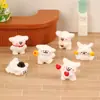 Micro Paisagismo com Musgo Criativo Fofo Cachorrinho Branco DIY Decoração de Jardinagem Acessórios Mini Carro Enfeites de Mesa