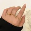 Estilo Ins Juego de 6 Anillos Xingyue Aleación de Oro y Plata Anillo Abierto para Mujer Joyería Transfronteriza Europea y Americana Estilo Popular
