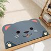 Alfombrilla absorbente de barro de diatomeas para baño con dibujos animados de forma especial, para puerta de inodoro, de secado rápido, resistente al desgaste, suave, antideslizante