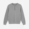 Ropa para Hombre APO Transfronteriza 633g suéter de punto pesado para hombre con textura, estilo old money, suéter holgado de manga larga, top de capa interior