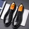 Zapatos de cuero de punta ancha transfronterizos, nuevos zapatos de cuero formales de negocios estilo británico para hombre de otoño, zapatos cómodos de oficina para hombre