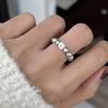 Anillo de Perla de Cristal, Elástico, Nicho, Versátil, Anillo de Zirconia Simple, Nicho, Sensación de Alta Gama, Anillo Sencillo, Anillo para Dedo Índice
