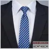 Corbata con cremallera para hombre Vestir Negocios Nudo sin nudos Azul Rayas Fácil de tirar Trabajo Ropa de trabajo Ancho