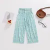 Pantalones Rectos de Verano Estilo Coreano para Niñas con Estampado Floral de Lunares, Pantalones Casuales Delgados para Bebés, Pantalones de Nueve Puntos, Pantalones Anti-Mosquitos para Niños Pequeños