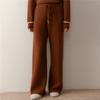 Llenos de Textura ~ Pantalones Anchos de Cachemir para Mujer, Pantalones Rectos Casuales de Cachemir de Cintura Alta para Usar por Encima, Pantalones de Punto de Moda al por Mayor