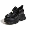 Mocasines de Suela Gruesa para Mujer Primavera 2026 Nueva Moda Zapatos de Plataforma Versátiles con Aumento Oculto de Altura, Zapatos de Piel Estilo Chanel Modernos