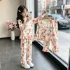 Pijama infantil de estilo princesa para niñas, de manga larga, primavera y otoño, dulce y fino, algodón nube, nuevo para 2026, ropa de casa de verano para niñas