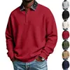 Sudadera tipo polo de otoño con bloques de color color anacardo para hombre, europea y americana, suéter casual de alta calle americano para hombre