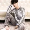 Venda Direta da Fábrica para Pedidos Grandes Pijama Masculino Outono e Inverno Coral Fleece Espessado Desenho Animado Flanela Conjunto de Roupa para Casa