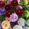 6 Cabezas de Lila, Crisantemo de Carpa Dragón, Alfombra Roja de Boda Fresca, Flores Artificiales para Exhibición, Flores Simuladas para Fondo de Recepción de Hotel