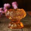 Base de Lámpara de Mantequilla Glaseada Lámpara de Buda de Colores Candeleros para el Hogar Flor de Loto Sagrada Frente al Buda Adornos de Lámpara de Loto de Cristal Changming