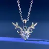 Collar de Plata de Ley S925 con Moissanita "Te Tengo" para Mujer, Cadena Clavicular con Colgante, Nueva Moda Simple Regalo de San Valentín