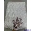 Tela de Malla con Encaje Bordado 3D y Lentejuelas para Vestido Europeo y Americano Tela de Encaje con Lentejuelas de Novia