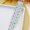 Accesorios para el Cabello DIY Adornos para la Cabeza Cinta de Moño Material Cinta Espiral Patrón Cuadros Coloridos Impresos Precio por una Yarda Amarillo Oscuro