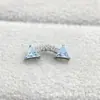Brincos Triangulares Arco-Íris de Liga de Titânio Astmf-136 Titânio G23 Rosca Interna Zircônia Brincos Piercing de Lábio Joias Adorno de Cabeça